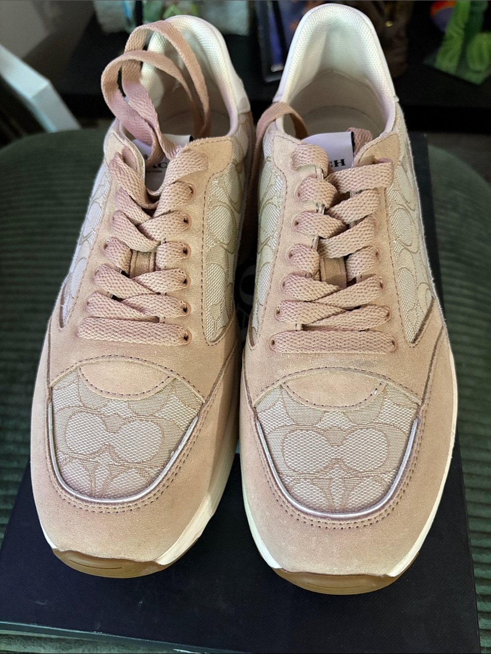 Coach Blush Pink Signature Runner Sneakers